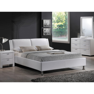 Čalúnená posteľ TOMI + rošt, 140x200, biela