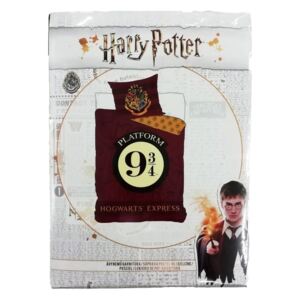 SETINO bavlnené obliečky Harry Potter "Nástupište 9/3-4" - bordová 140x200, 70x90