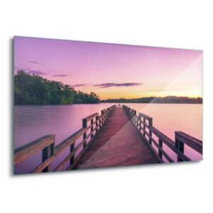 Obraz na skle GLIX - Purple Pier 4 x 30x80 cm