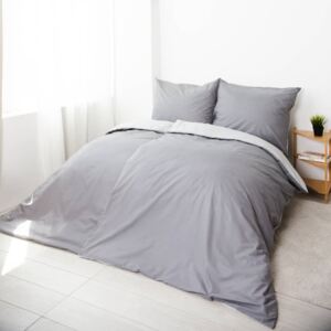 XPOSE® Bavlnené obliečky Renforcé na dve postele EVITA DUO - tmavo sivé/svetlo sivé