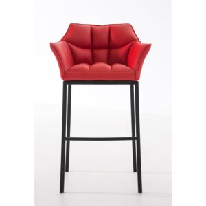 Barová stolička Damas B4 ~ koženka, čierny rám Farba Červená