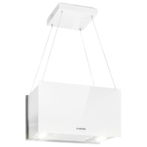 Klarstein Kronleuchter L, stropný ostrovčekový digestor, 60 cm, recirkulačný výkon 590 m³/h, LED, dotykový, biely
