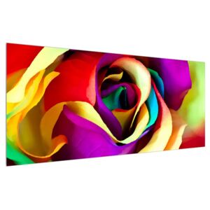 Farebný obraz abstraktnej ruže (120x50 cm)