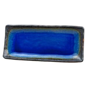 Modrý keramický servírovací tanier Mij Cobalt, 29 x 12 cm