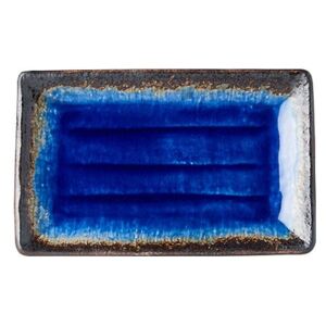Modrý keramický servírovací tanier Mij Cobalt, 21 x 13 cm