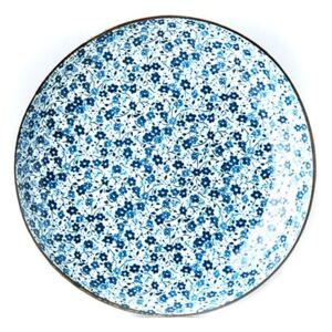 Modro-biely keramický tanier Mij Daisy, ø 23 cm