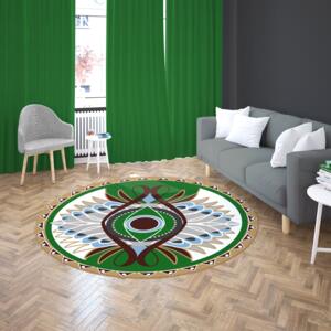GDmats© - koberec - Komfort - vzor Mandala - butterfly- 1, Rozmer kruh 80 cm Ø, Druh zakončenia Bez obšitia, Material GD 700 Komfort