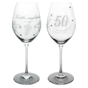 Swarovski poháre na víno Všetko najlepšie + číslo (470 ml)