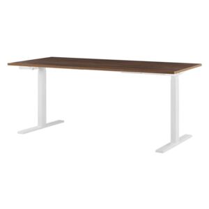 Písací stôl DESIRA II (180x80 cm) (hnedá + biela) (manuálne nastaviteľný). Vlastná spoľahlivá doprava až k Vám domov