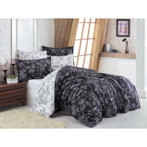 B.E.S. Petrovice Luxusné saténové posteľné obliečky z bavlny 140x200 + 70x90 Luya čierne