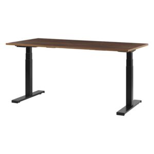 Písací stôl DESIRA II (160x72 cm) (tmavohnedá + čierna) (el. nastaviteľný). Vlastná spoľahlivá doprava až k Vám domov