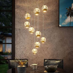 Lucande Hayley závesné LED svietidlo 9-pl. zlaté