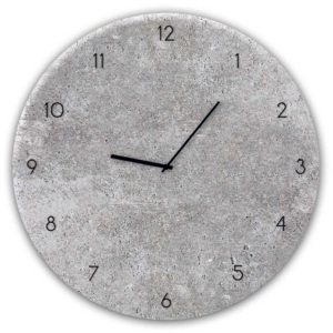 Sklenené nástenné hodiny - Styler Concrete 2, Ø 30 cm