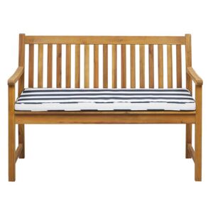 Záhradná lavica 120 cm VESTFOLD (drevo) (modrý podsedák). Vlastná spoľahlivá doprava až k Vám domov