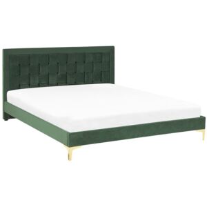 Manželská posteľ 180 cm LIMO (polyester) (tmavozelená) (s roštom). Vlastná spoľahlivá doprava až k Vám domov