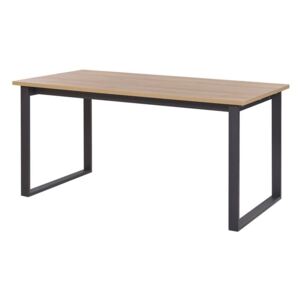 Jedálenský stôl BARNO (tmavé drevo + čierna) (pre 6 osôb). Vlastná spoľahlivá doprava až k Vám domov