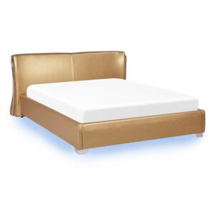 Manželská posteľ 160 cm PARNAS (s roštom a LED osvetlením) (zlatá). Vlastná spoľahlivá doprava až k Vám domov