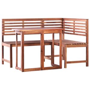 Balkónový stôl a rohová lavica 2 kusy, masívne akáciové drevo