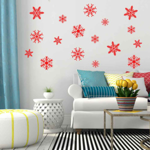GLIX Snowflakes - nálepka na stenu Červená 50 x 35 cm