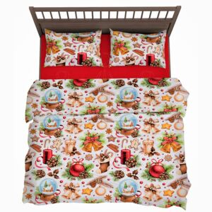 Vianočná posteľná obliečka Svieca 140x200/70x90 cm