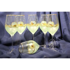Sklenené poháre na víno biele "Poľovnícky motív" 360ml