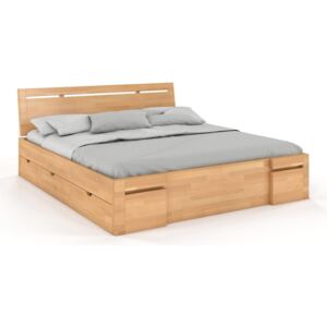 Manželská posteľ 180 cm Naturlig Bokeskogen High Drawers (buk). Akcia -33%. Vlastná spoľahlivá doprava až k Vám domov
