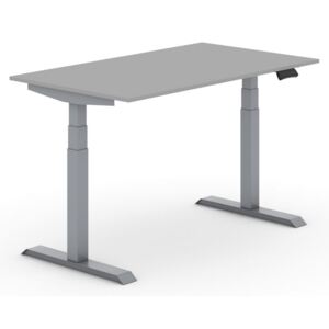 B2B Partner Výškovo nastaviteľný stôl, elektrický, 1400 x 800 mm, šedá + Záruka 7 rokov