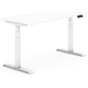 B2B Partner Výškovo nastaviteľný stôl, elektrický, 1400 x 800 mm, biela + Záruka 7 rokov
