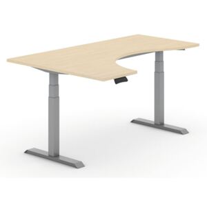 B2B Partner Výškovo nastaviteľný stôl, elektrický, ergonomický ľavý, 1800 x 1200 mm, breza + Záruka 7 rokov