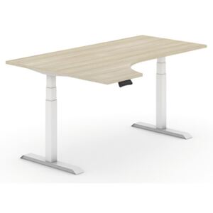 B2B Partner Výškovo nastaviteľný stôl, elektrický, ergonomický ľavý, 1800 x 1200 mm, dub + Záruka 7 rokov