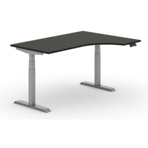 B2B Partner Výškovo nastaviteľný stôl, elektrický, ergonomický pravý, 1600 x 1200 mm, wenge + Záruka 7 rokov