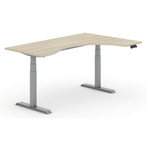 B2B Partner Výškovo nastaviteľný stôl, elektrický, ergonomický pravý, 1800 x 1200 mm, dub + Záruka 7 rokov