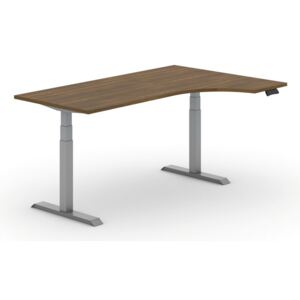 B2B Partner Výškovo nastaviteľný stôl, elektrický, ergonomický pravý, 1800 x 1200 mm, orech + Záruka 7 rokov