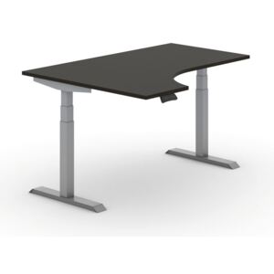 B2B Partner Výškovo nastaviteľný stôl, elektrický, ergonomický ľavý, 1600 x 1200 mm, wenge + Záruka 7 rokov