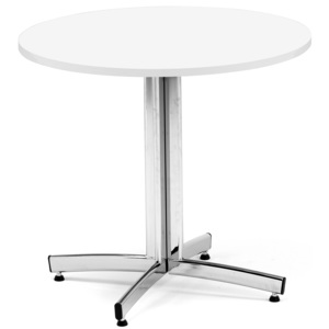 Okrúhly jedálenský stôl Sanna, Ø 900 x V 720 mm, biela / chróm