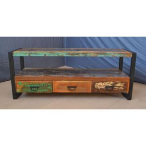 TV stolík Retro 150x60x45 recyklované mangové dreva, Old spice