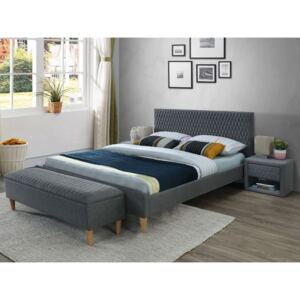 Čalúnená posteľ AZURRO 160 x 200 cm sivá Matrac: Bez matrace