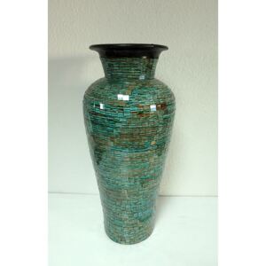 Váza DIVA zelená , keramika, ručná práca, Indonézia 34 cm