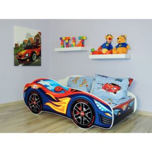 Detská posteľ 160x80 cm racing č-m+matrac+darček