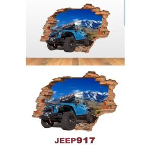 3D samolepka na stenu jeep 9