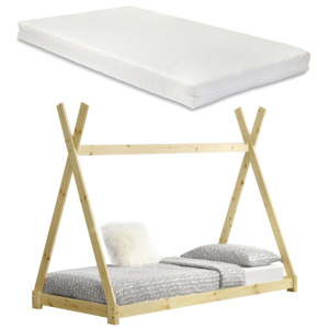 [en.casa]® Detská posteľ s matracom AAKB-8675 + HKSM