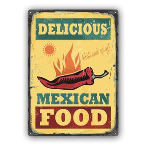 CARO Kovový obraz - Retro - Mexican Food 30x40 cm