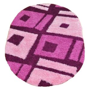 Kusový koberec Shaggy Loca Biagio fialový ovál, Velikosti 60x100cm