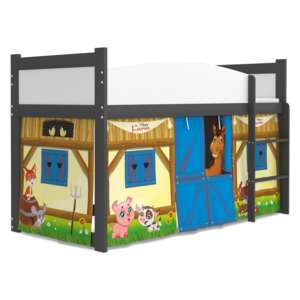 MAXMAX Vyvýšená detská posteľ TWISTER 184x80 cm - Farma