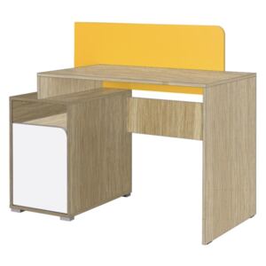 JR Písací stôl BRIANO 8 Farba: Biela/dub lefkas
