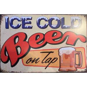 Ceduľa ICE Cold Beer on Top 30cm x 20cm Plechová tabuľa