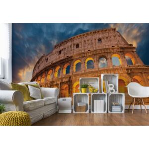 GLIX Fototapeta - Colosseum Rome Sunset Papírová tapeta - 254x184 cm
