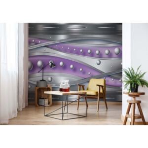Fototapeta GLIX - 3D Silver And Purple + lepidlo ZADARMO Vliesová tapeta - 416x254 cm
