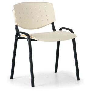 Rokovacia stolička Tony, krémová - konštrukcia čierna