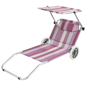 Lehátko plážový vozík, ružová